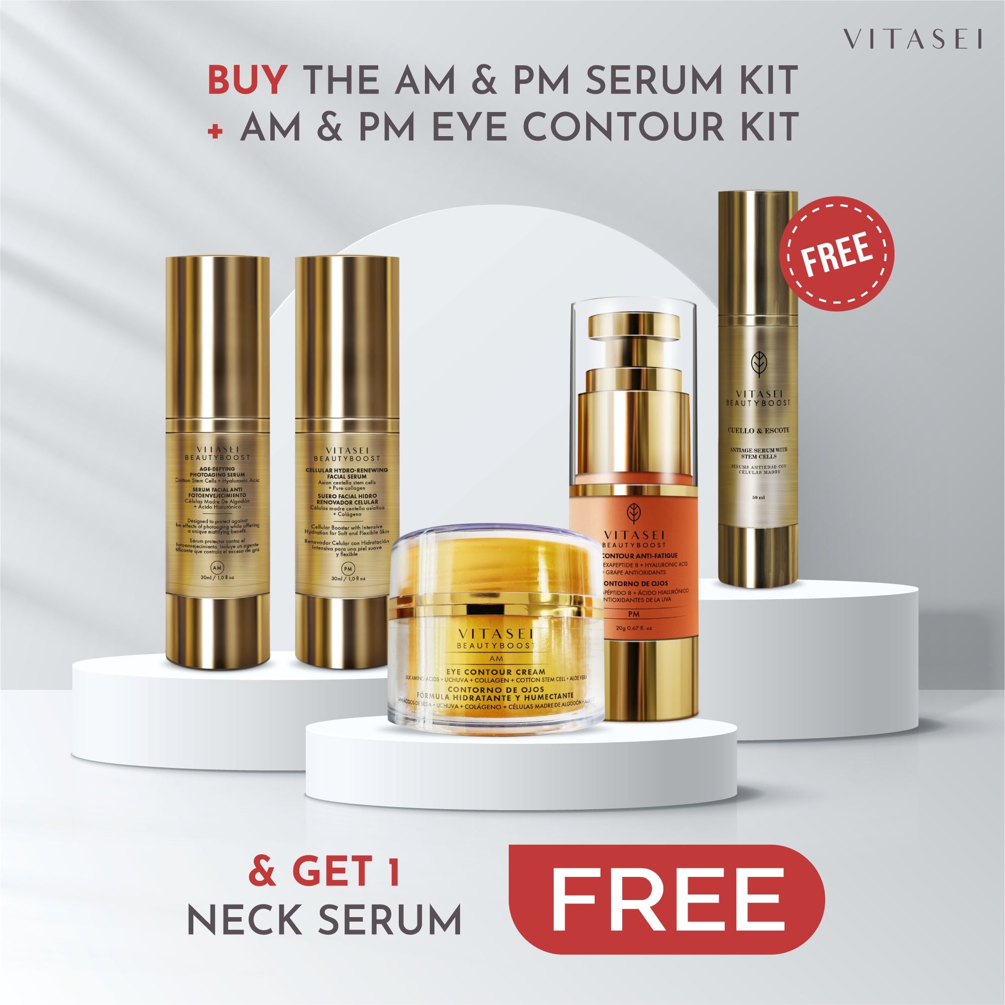 Day And Night Facial Serum + Day And Night Eye Contour + Get Neck Serum Free