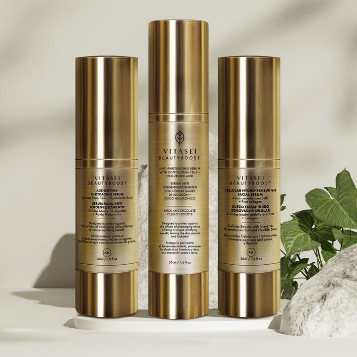 FACIAL AND NECK SERUM KIT WITH ANTI-PHOTOAGING PLANT STEM CELLS