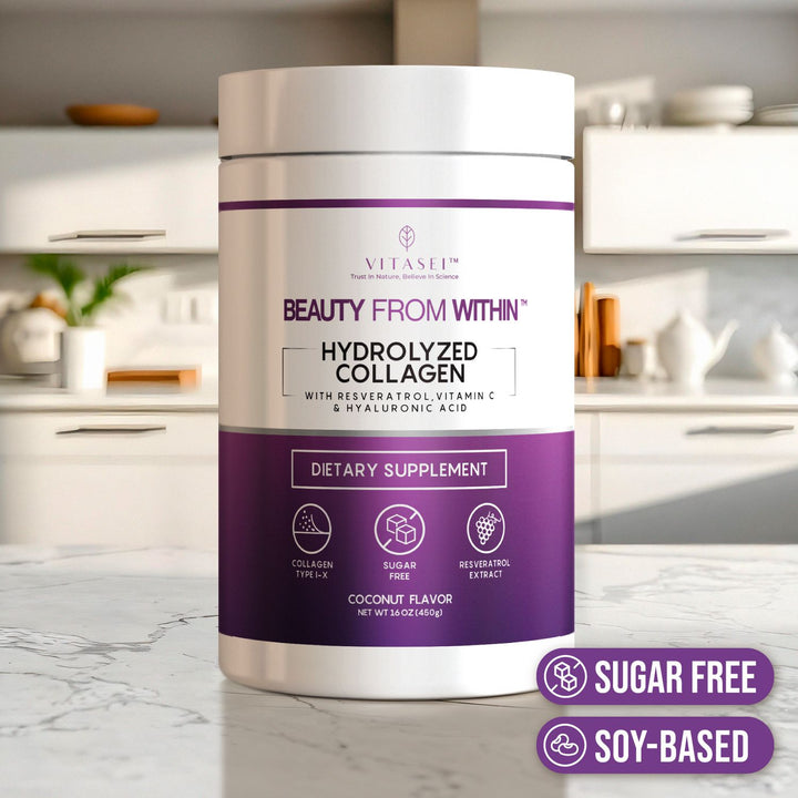 Coconut Collagen Peptides with Resveratrol and Hyaluronic Acid - Soy-Based Formula