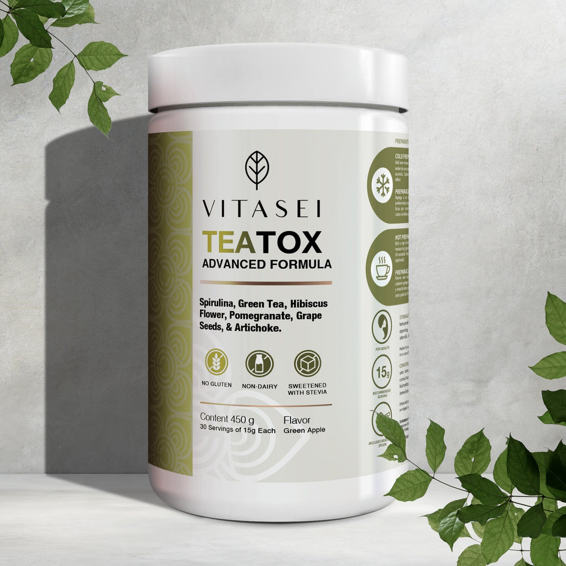 TEATOX DETOX POWDER CLEASE SUPPORT AND DIGESTION BOOSTER