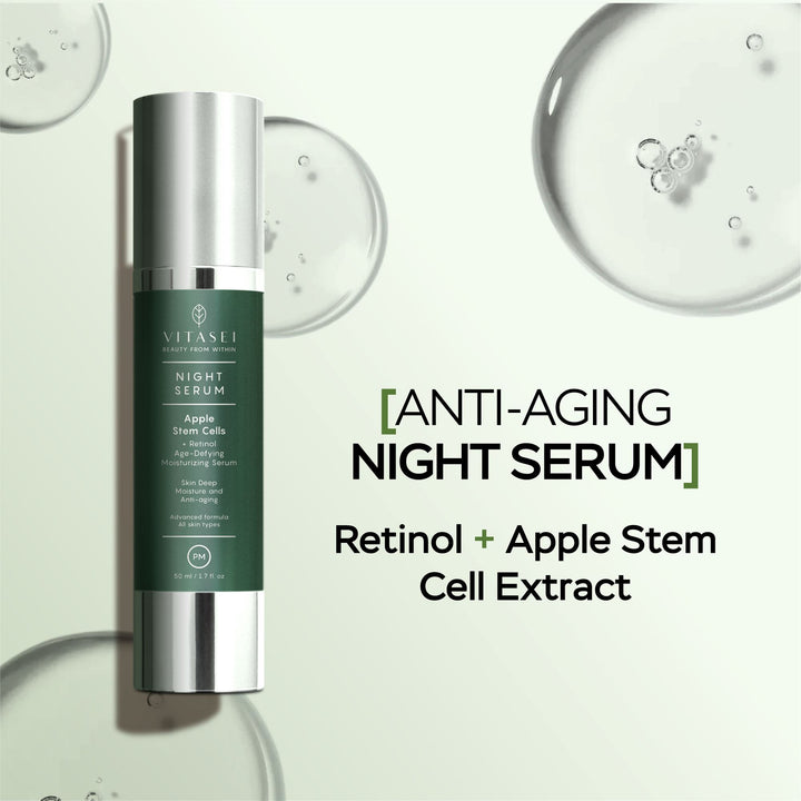 Bundle, Day and Night Facial Serums With Apple Stem Cell + Hydro Booster with cotton stem cells