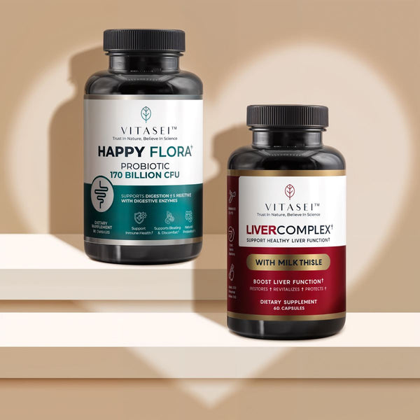 Bundle Happy Flora for a healthy gut + Livercomplex for liver support