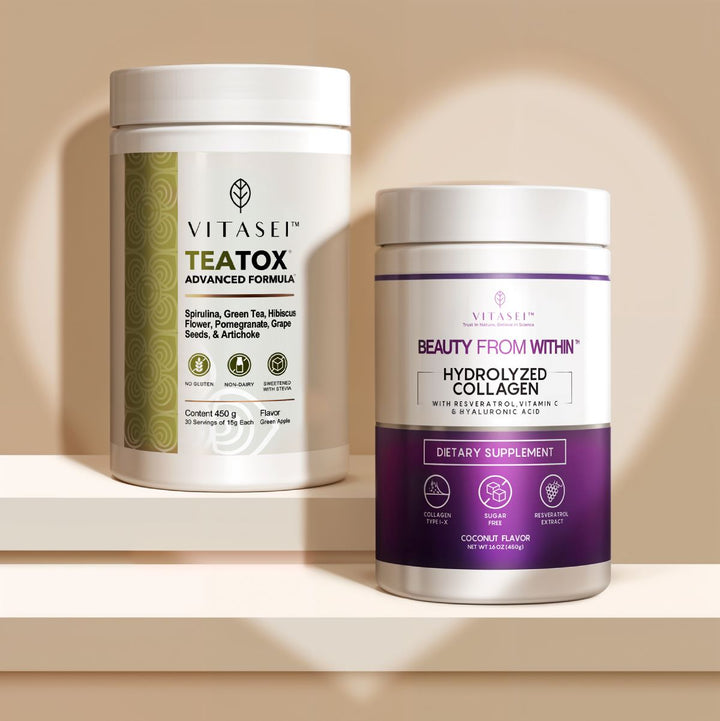 Bundle Coconut flavor Collagen with Resveratrol + Teatox Detox Powder Clease Support