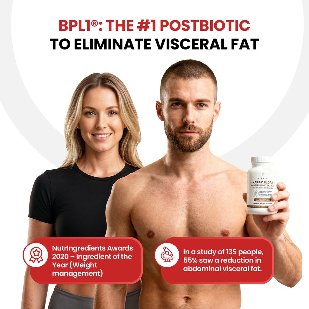 Pay 2 Happy Flora with BPL1® Postbiotics get 1 FREE- Gut & Metabolic Balance Support
