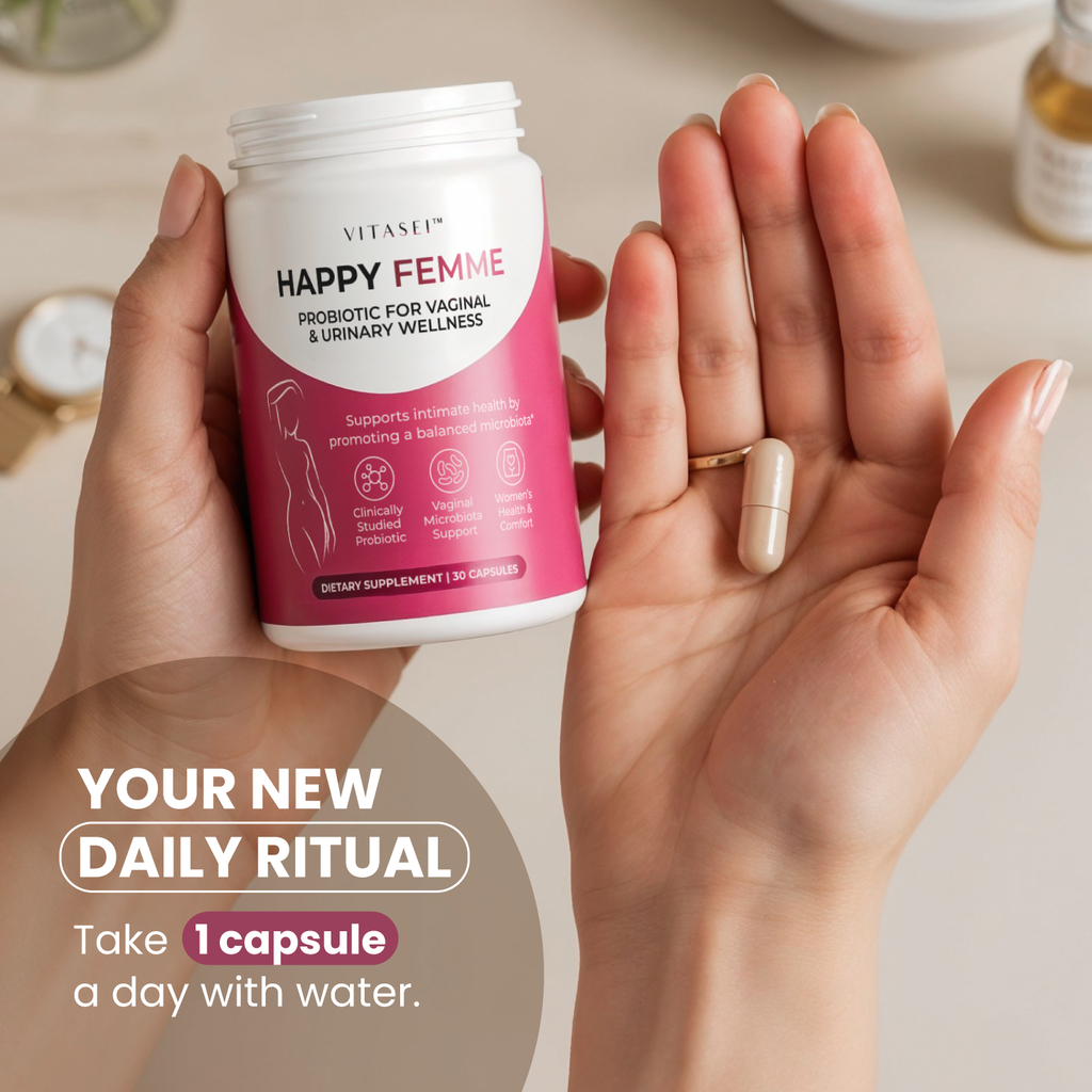 Happy Femme, Buy 2 Get 3  – Intimate Health Probiotic for Vaginal Microbiome Balance