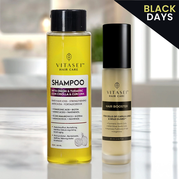 Hair Booster with Turmeric and olives Stem Cells + Shampoo Anti Hair Loss with Onion