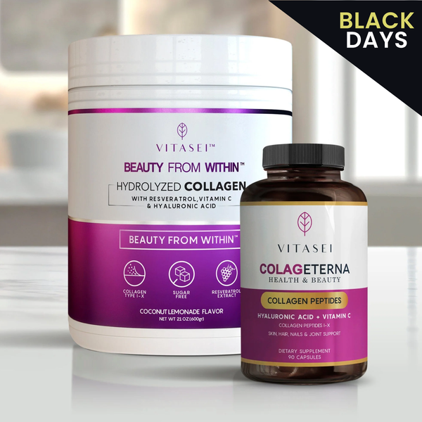 Coconut Lemonade Collagen with Resveratrol + Colageterna, Multi-collagen Capsules