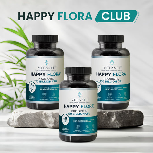 HAPPY FLORA CLUB - Get 3 bottles of Happy Flora for a Healthy Gut every 3 months with free shipping