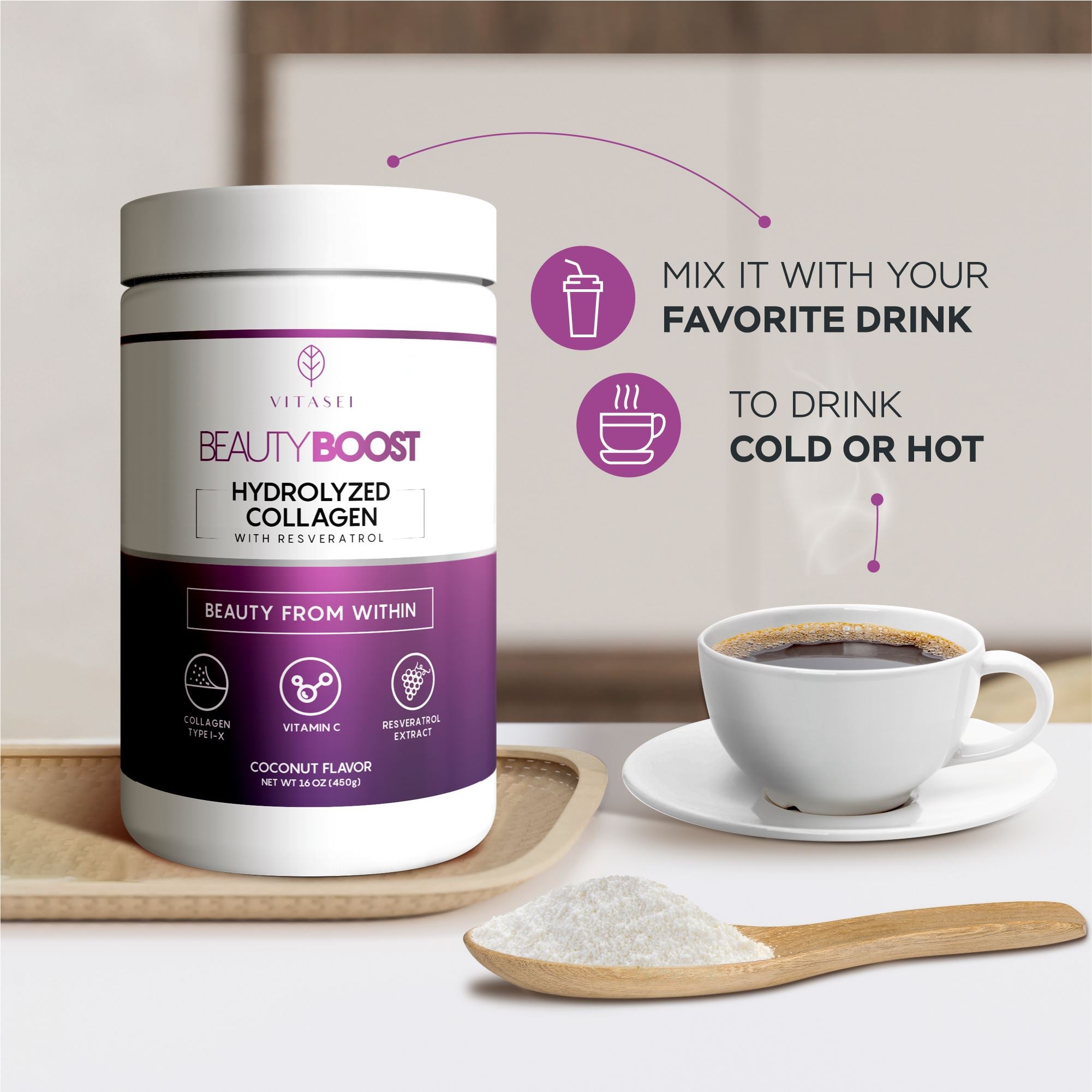 Combo Hydrolyzed Collagen With Resveratrol X2 *(Flavored And Unflavored) + Hydrolized Collagen Capsules Free