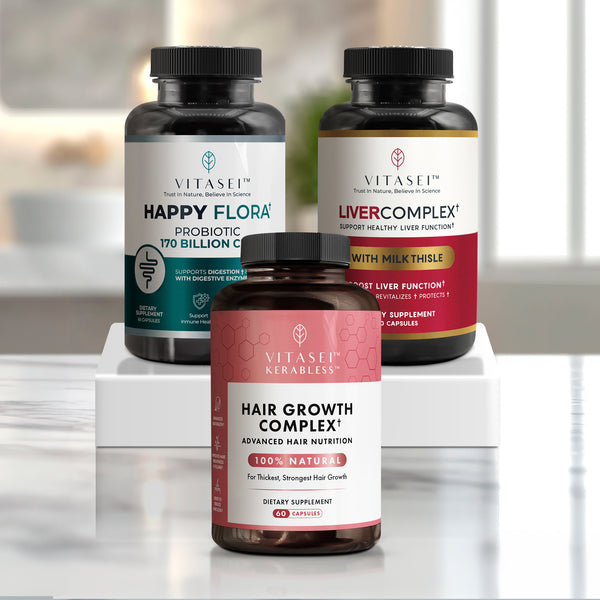 Pack Vitalidad Completa – Probióticos Happy Flora + Livercomplex + Hair Growth Complex