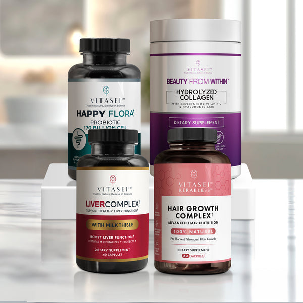 Pack 5 en 1 de Belleza & Bienestar - Digestión, Hígado, Cabello y Piel