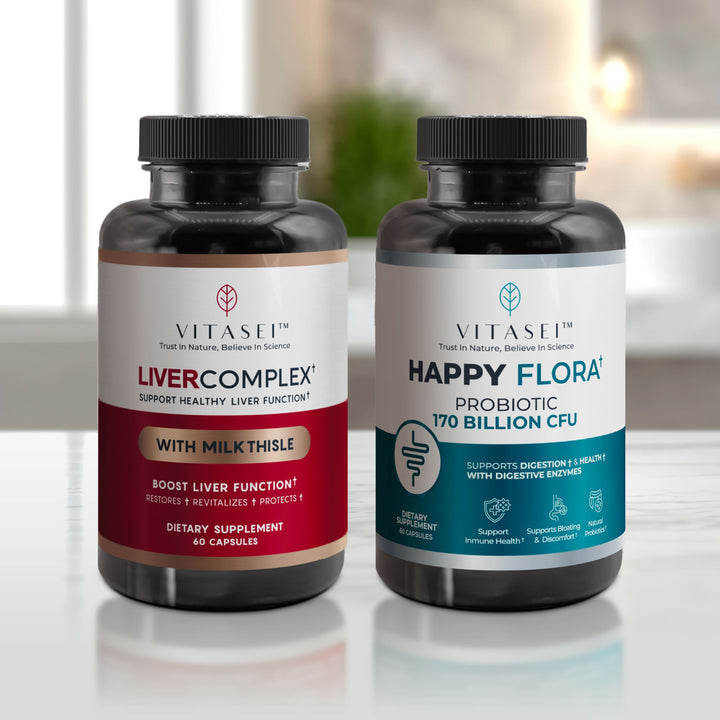 Bundle Happy Flora for a healthy gut + Livercomplex for liver support