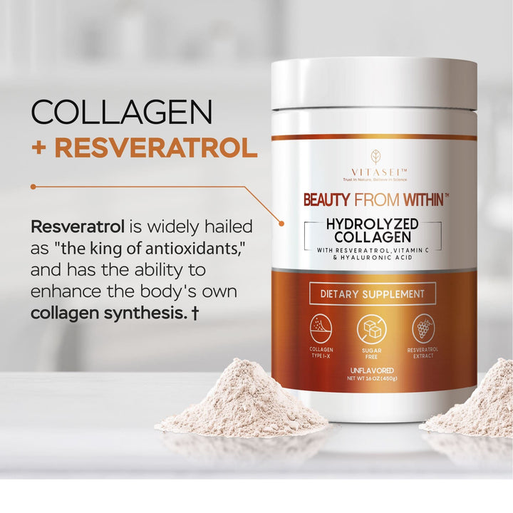 Unflavored Hydrolyzed Collagen with Resveratrol + Collagen Peptide Capsules