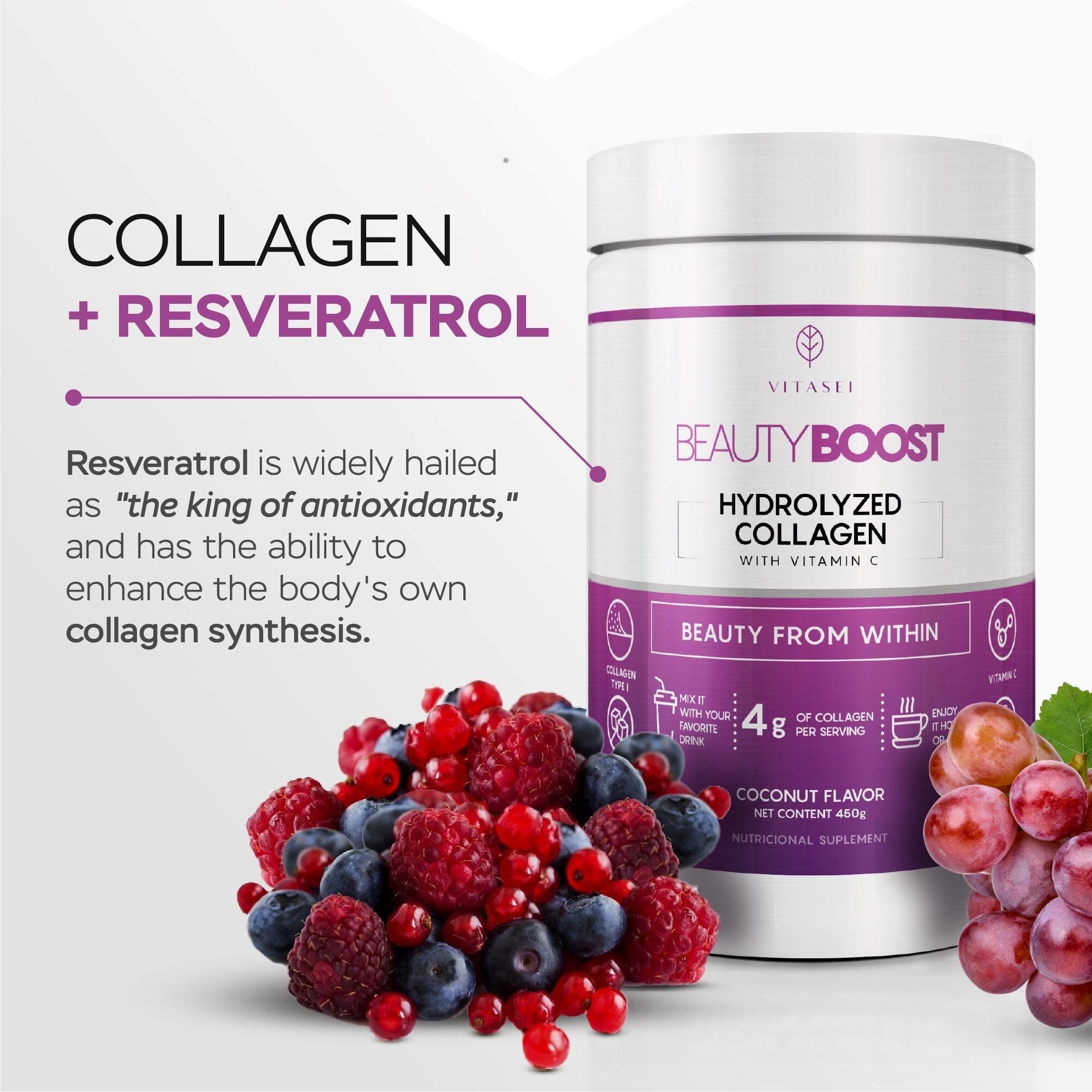 HYDROLYZED COLLAGEN + RESVERATROL COCONUT FLAVOR AND UNFLAVORED KIT