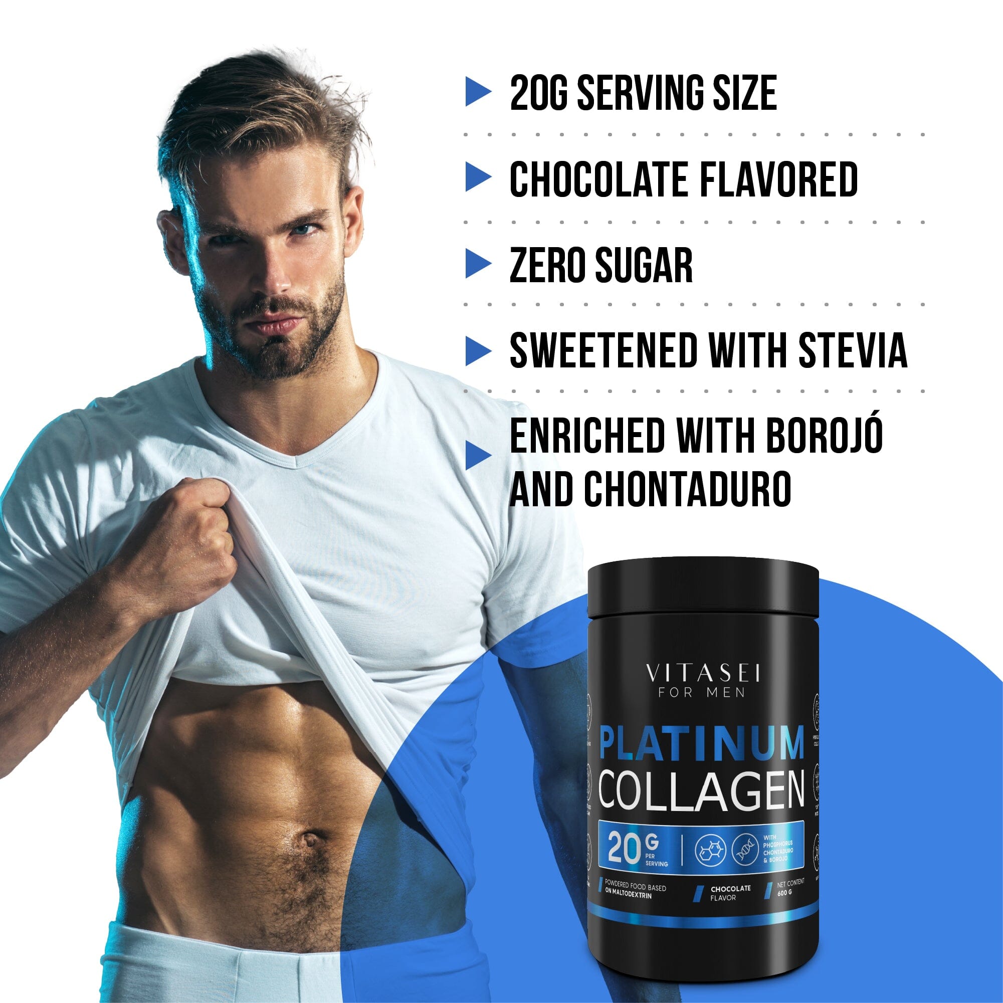 HYDROLYZED COLLAGEN WITH BCAAS FOR MEN