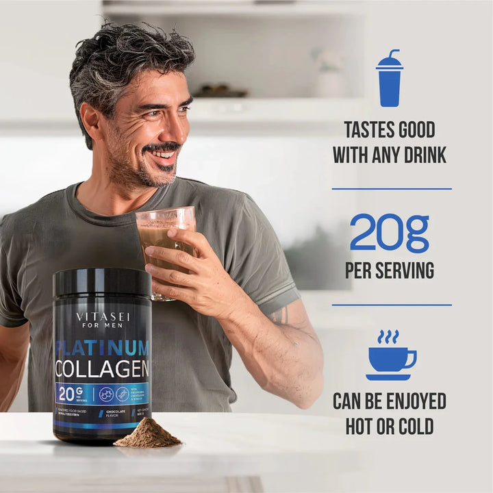 Chocolate Collagen Peptides for Men with BCAA´S and Whey Protein + Kerabless Hair Growth Complex