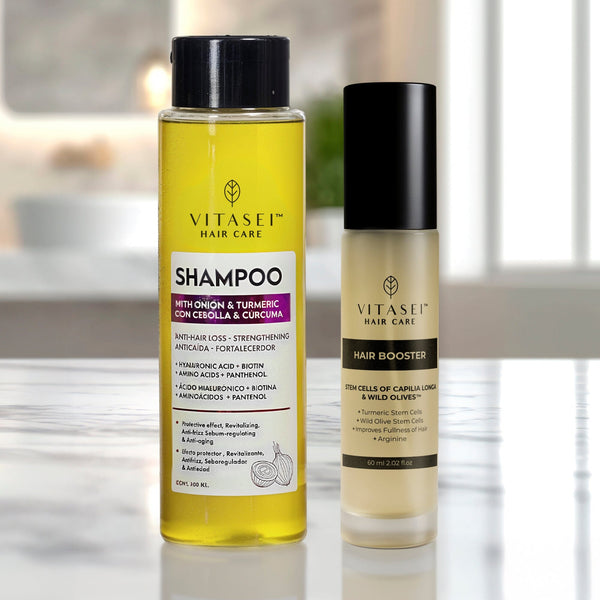 Hair Booster with Turmeric and olives Stem Cells + Shampoo Anti Hair Loss with Onion