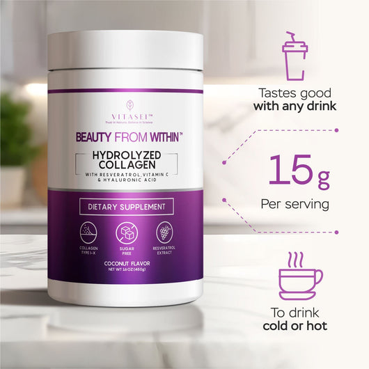 Collagen Deluxe: Chocolate + Coconut flavor Hydrolyzed Collagen + Collagen Peptide Capsules