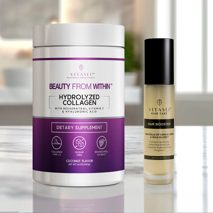 Coconut Collagen Peptides with Resveratrol and Hyaluronic Acid + Hair Booster with Stem Cells