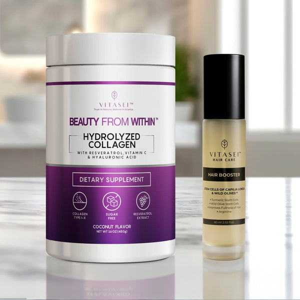 Coconut Collagen Peptides with Resveratrol and Hyaluronic Acid + Hair Booster with Stem Cells