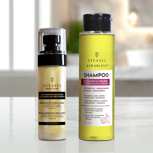 Hair Booster with Turmeric and olives Stem Cells + Shampoo Anti Hair Loss with Onion
