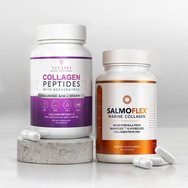 Salmoflex Marine Collagen Supports + Collagen Peptide Capsules with hyaluronic acid