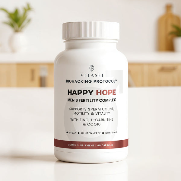 Happy Hope Hombre - Fórmula para la Fertilidad con Zinc, L-Carnitina y CoQ10