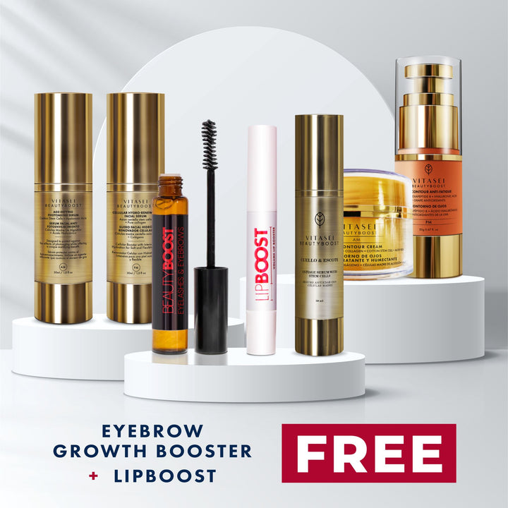 Day And Night Facial Serums + Day And Night Eye Contour + Neck Serum - Get free eyelash growth booster + lipboost Bundle