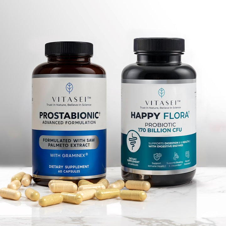 Bundle Happy Flora for a healthy gut + Prostabionic prostate support