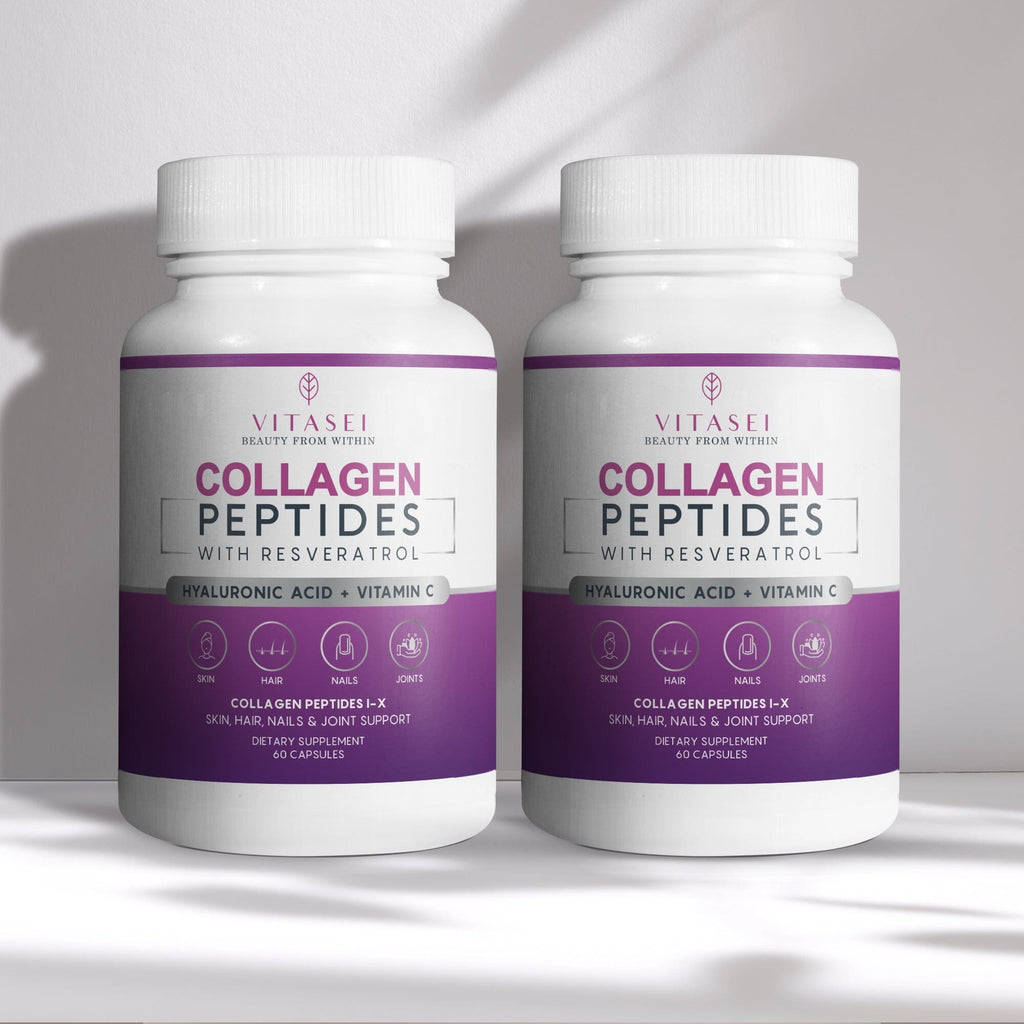 COLLAGEN PEPTIDES CAPSULES VITAMIN C + RESVERATROL + HYALURONIC ACID