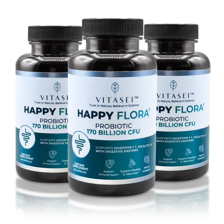 Happy Flora — Probiotic Supplement with 170 billion CFU for a Healthy Gut