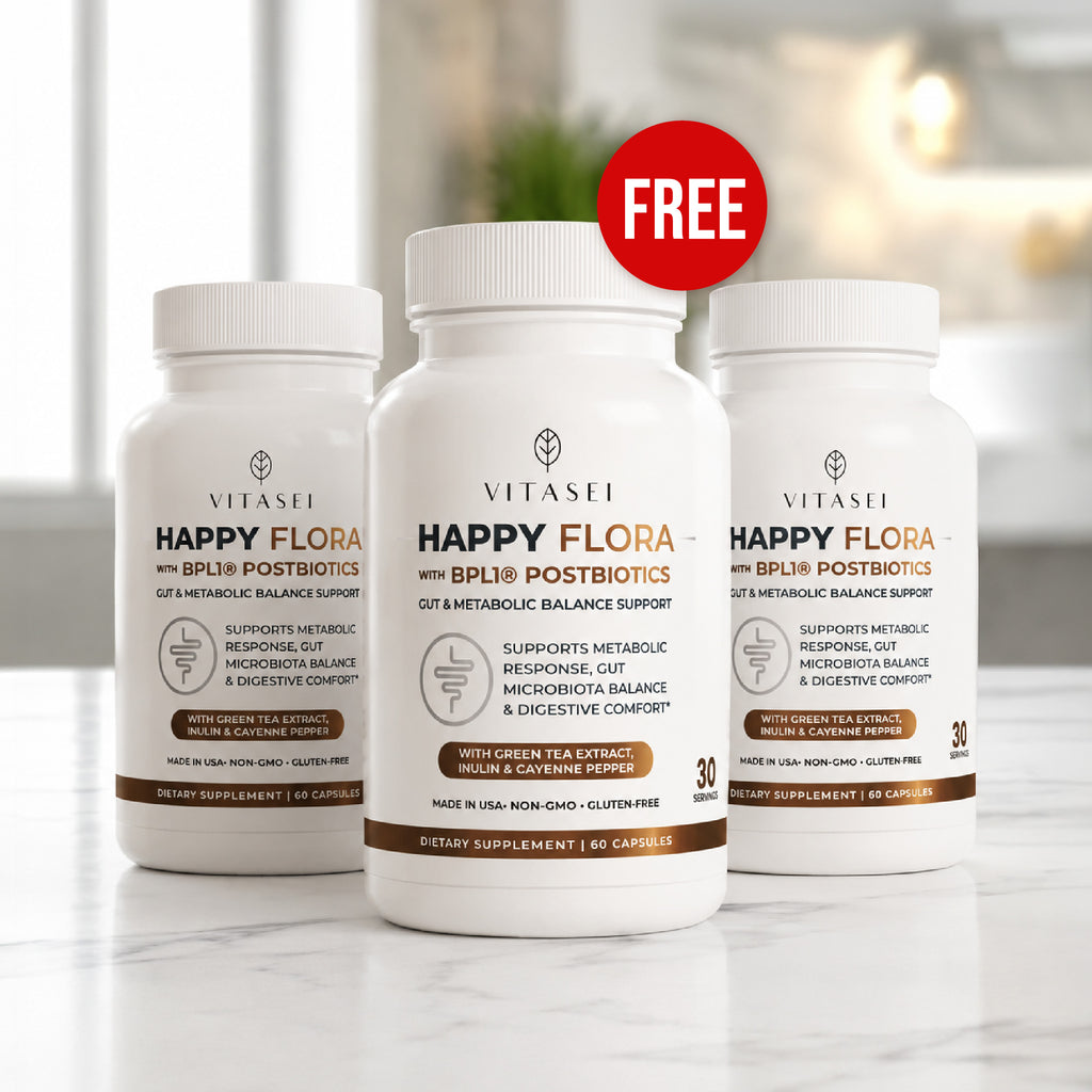 Pay 2 Happy Flora with BPL1® Postbiotics get 1 FREE- Gut & Metabolic Balance Support