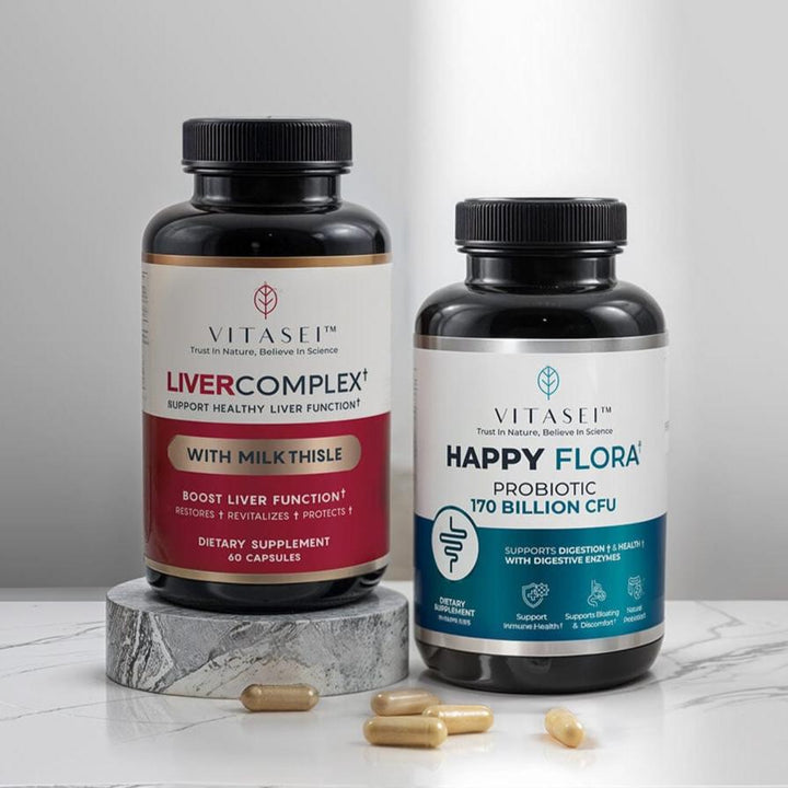 Bundle Happy Flora for a healthy gut + Livercomplex for liver support