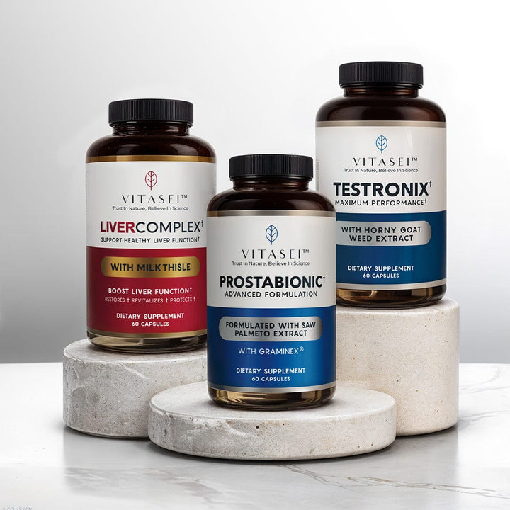 Bundle Livercomplex liver support + Testronix enhanced performance + Prostabionic prostate support