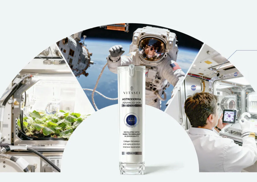 Astronautas y científicos de la NASA con Astroderma en gravedad cero