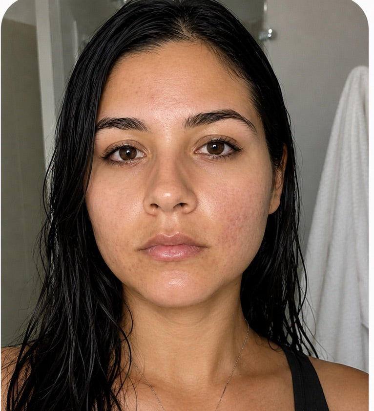 Inés después de Astroderma — piel más limpia y calmada
